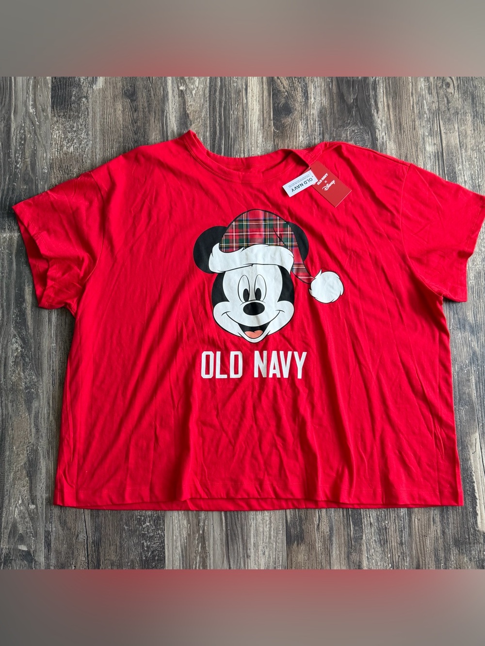 NWT Old Navy holiday Mickey Mouse red short sleeve shirt women’s 3x 2025